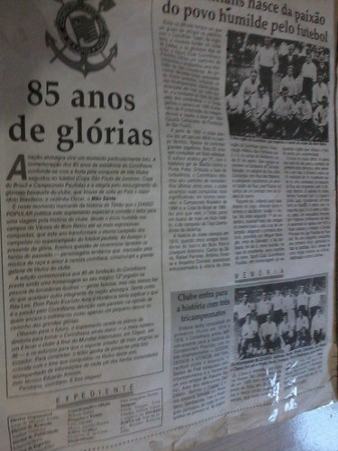 Suprimento Diario Popular-corinthians:85 Anos De Glorias 1