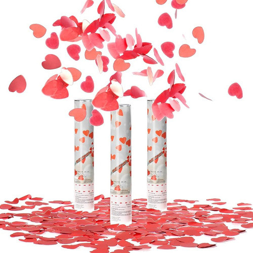Set X4 Cañones Confeti Corazones - Big Party Cotillón 0