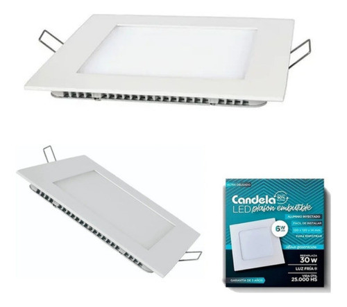 Panel Plafón Led 18w Embutir Cuadrado Luz Fria Candela 1