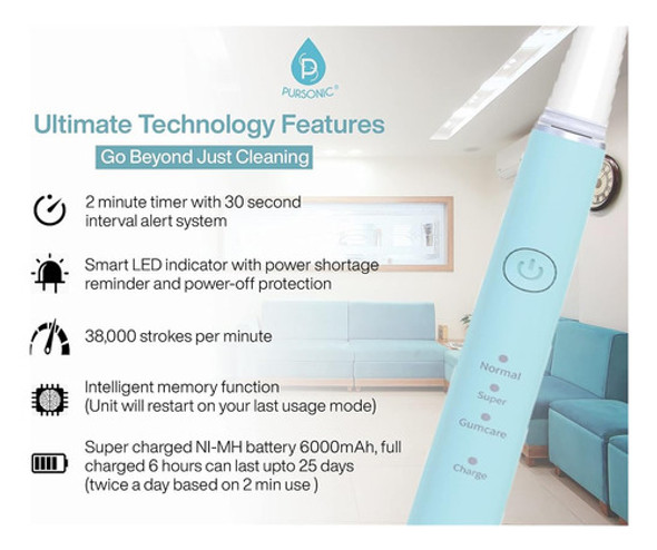 Cepillo De Dientes Sónico Recargable Usb Blanqueador Pursoni 1 Cepillo De Dientes Sónico Recargable Usb Blanqueador Pursoni 1