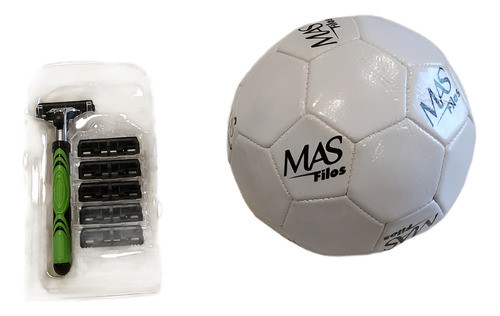 Maquina De Afeitar + 6 Repuestos Con Mini Pelota Blanca 0