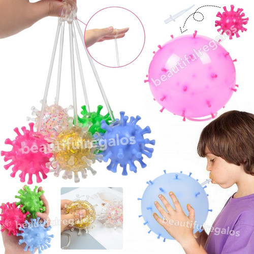Squishy Virus Inflable Globo Ball Antiestres Ansiedad 0