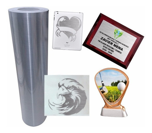 Vinilo Autoadhesivo Metal Plata Tlsh100 Sublimable Moritzu 0