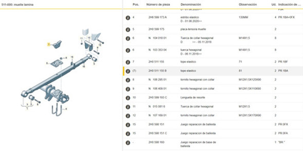 Tope De Elastico Original Vw Amarok 2010 - 2022 1