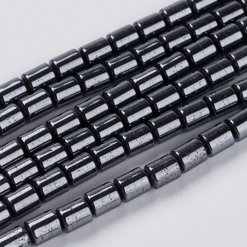 Tira De Piedra Hematite Sintético (tubo) 4x6mm 1