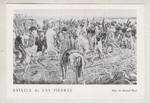 1954 Uruguay Militaria Postal Batalla De Las Piedras X Rose 0
