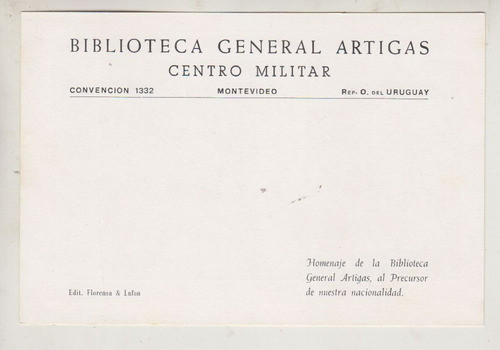 1954 Uruguay Militaria Postal Batalla De Las Piedras X Rose 1