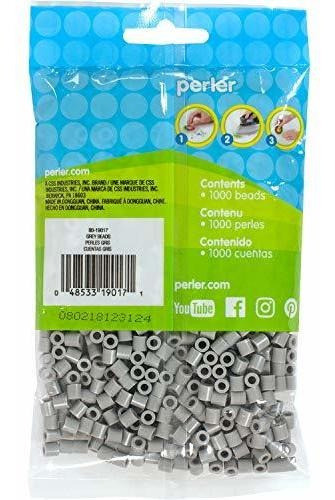Canutillos  Para Artesanias Perler Beads 1000u Gris 1