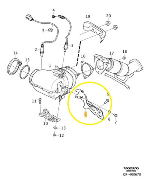 Suporte Catalisador Volvo Xc90 T6 2017 2018 A 2021 Original 1