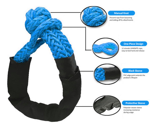 Corda Sintética Rope Shackle Soft Soft Para Recuperação Fora 1
