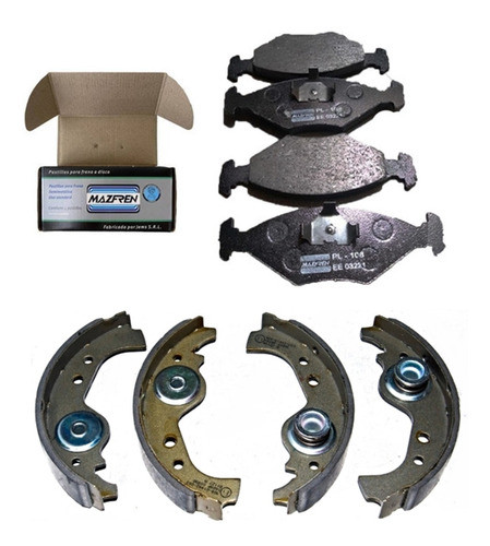 Kit Pastillas De Freno Y Cintas P/ Fiat Uno Hasta 2009 0