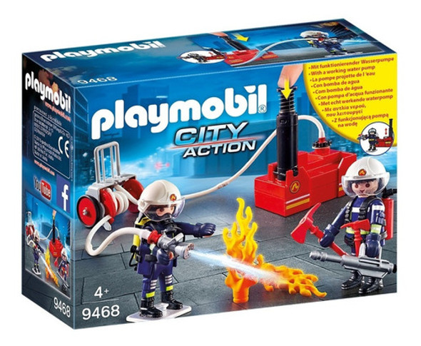 Bomberos Playmobil Con Bomba De Agua Real - 9468 0