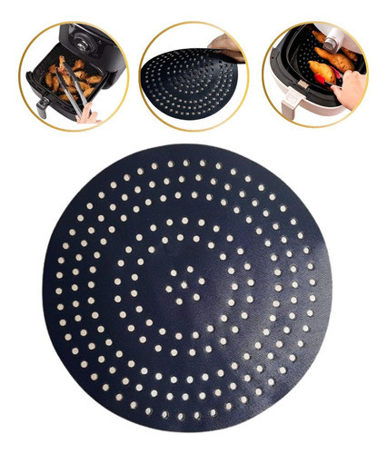 Tapete Protetor Manta Teflon Air Fryer Modelo Redondo 19 Cm 0