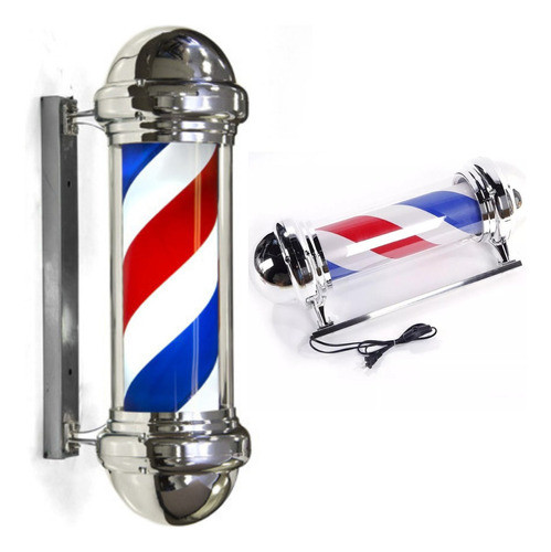 Farol Barberia Poste Barbero Pole Luz Led Y Movimiento 1