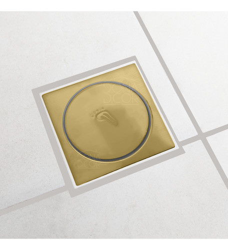 Ralo Click 10x10 Dourado E Valvula Pia Banheiro 1 1/4 Inox 1