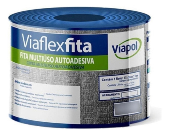 Manta Fita Asfáltica Telhado Tapa Goteira 10cmx10m Viapol 0