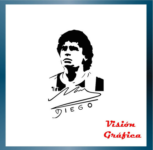 Calco Sticker Maradona Vinilo De Corte 16x10cm 0
