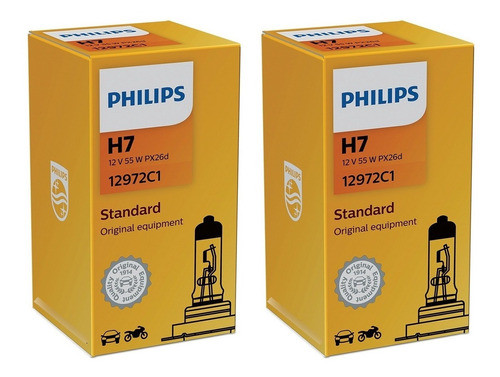 Kit 2 Lampara Philips H7 12v 55w Halogena 0