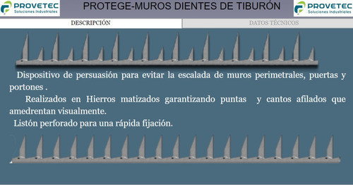 Puas Pinches Punta De Seguridad Diente Tiburón Protege Muros 1