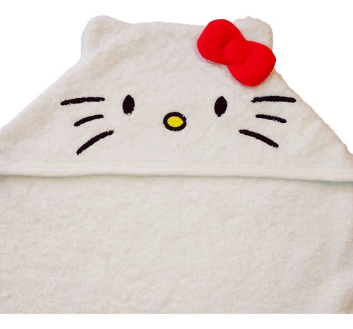 Toallon Para Bebé 100% Algodón Con Capucha Modelo Kitty 1