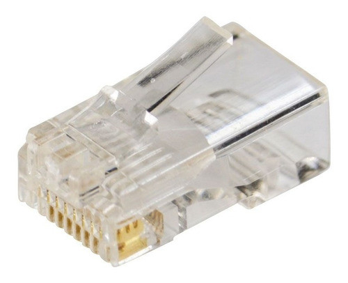 100 Conectores Crimpar Rj45 Plug Cristal 8 Vias Cat5e - Rede 0