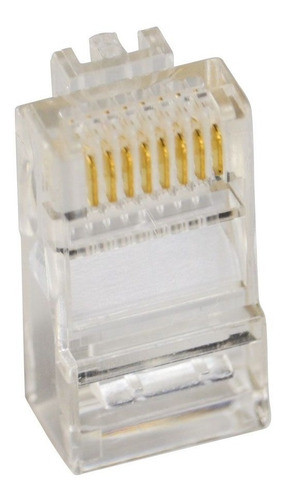 100 Conectores Crimpar Rj45 Plug Cristal 8 Vias Cat5e - Rede 1