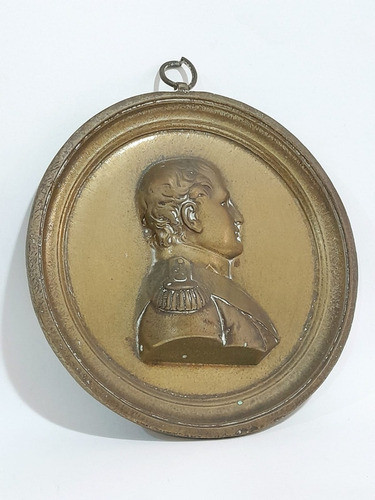 Antiga Placa Militar Busto Napoleão Bonaparte 1