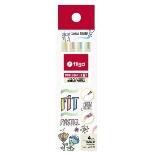 Resaltador Filgo Multilighter Fit Doble Punta Pastel X4 0