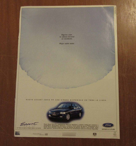 Publicidad Recorte Hoja Revista Ford Escort 0