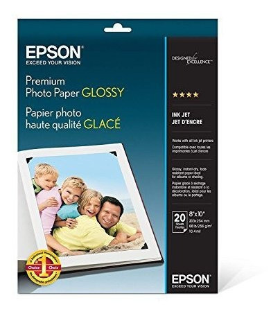 Papel Fotografico Premium Epson Brillante (8x10 Pulgadas, 20 0
