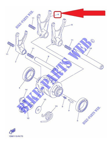 Horquilla De Caja Yamaha Yz250f 14-20 1sm-18513-00 1