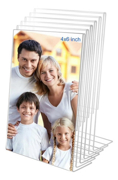 Portaretratos Inclinados Acrílico 10.16x15.24cm Paquete X6. 0