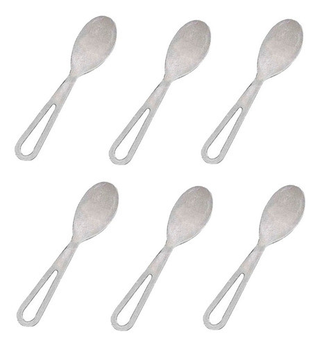 Set 6 Espatula Paletas De Helado Aluminio Cuchara Heladeria- 0