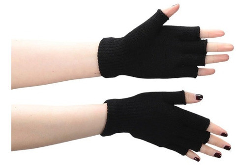 Guantes De Mujer Sin Dedos Lana Pemium Importado 0