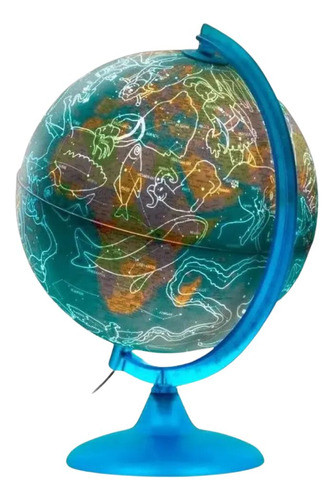Globo Terrestre Azul Noite & Dia Iluminado 25cm - Abajur 0