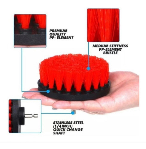 Cepillo Para Taladro Limpieza De Tapizados Detailing Cobril 1