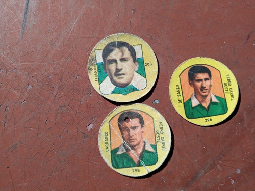 3 Figuritas Redondas Ferro Carril Carrasco De Sanzo J.lopez 0