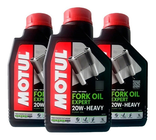 Kit 3 Óleo Bengala Suspensão Motul Fork Oil Expert Heavy 20w 0