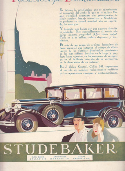 1930 Publicidad De Automovil Studebaker Cachila Argentina 0