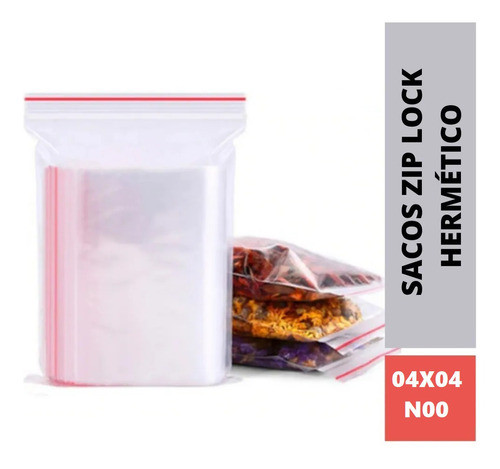 500 Saco Zip Lock Abre Fecha Livre Bpa Free 04x04 Cm Pequeno 0