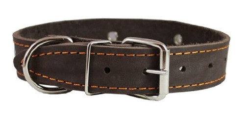 Piel Genuino Tachonado Perro Collar Cafe 15 Amplio Cabe 16- 1