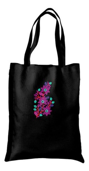 Tote Bag Bolsa Gabardina Bordado Flores 5 0