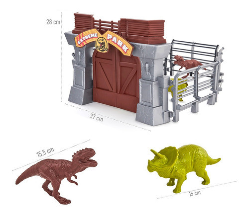 Playset Extreme Park Mini Com 02 Dinossauros Adijomar 1