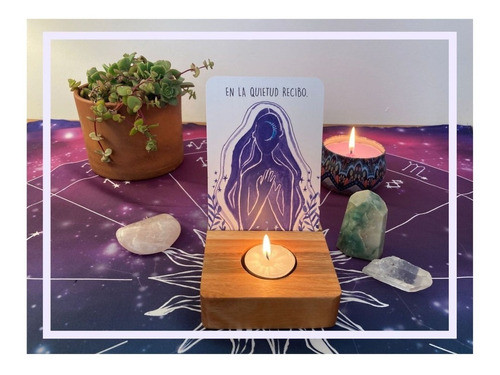 Mini Altar De Madera Porta Vela Y Carta 1