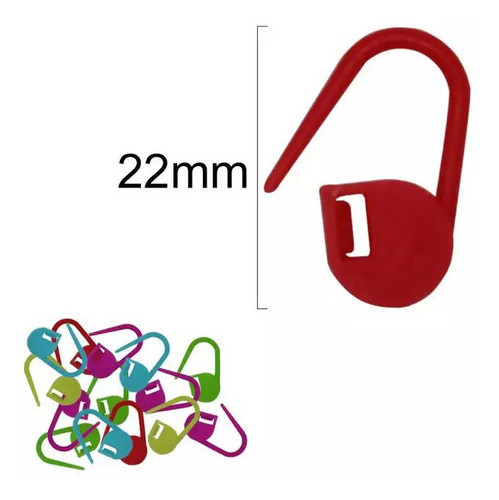 Kit 25 Marcadores Plástico De Ponto Cadeado Tricô Crochê Cor 0