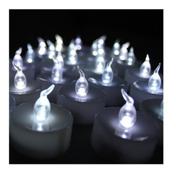 Velitas Led Luz Blanca X12 Centro De Mesa Pilas Incluidas 1