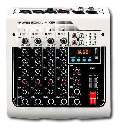 Mixer Consola 4 Canales Bluetooth Usb Efectos Mp3 Dj Ross Mx 0