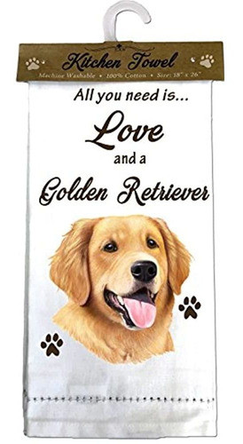 E Y S Pets 70015 Golden Retriever Toallas De Cocina Offwhite 0