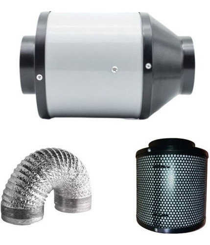 Combo Antiolor Indoor Extractor Lineal 4 Filtro Carbon 20cm 0