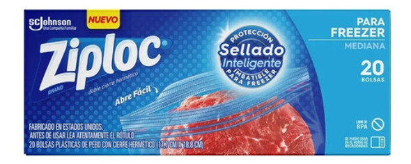 Ziploc Para Freezer Medianas X 20 Unidades X 6 Unidades 0